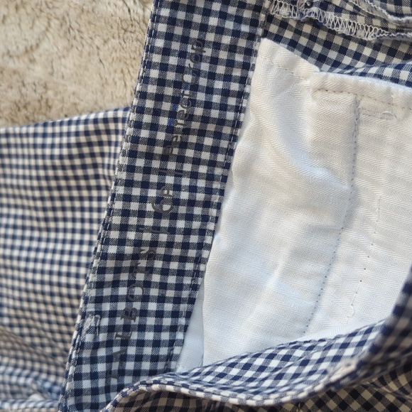 Talbot's Blue White Checkered Slim Leg Perfect Crop Petite Fit Pants Size 6P NWT - Picture 4 of 7